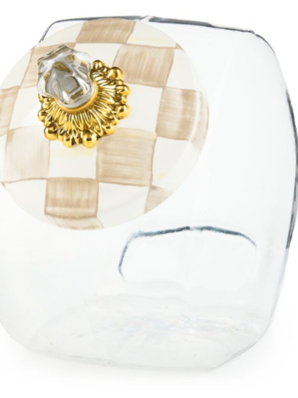 MacKenzie-Childs Cookie Jar with Sterling Check Lid